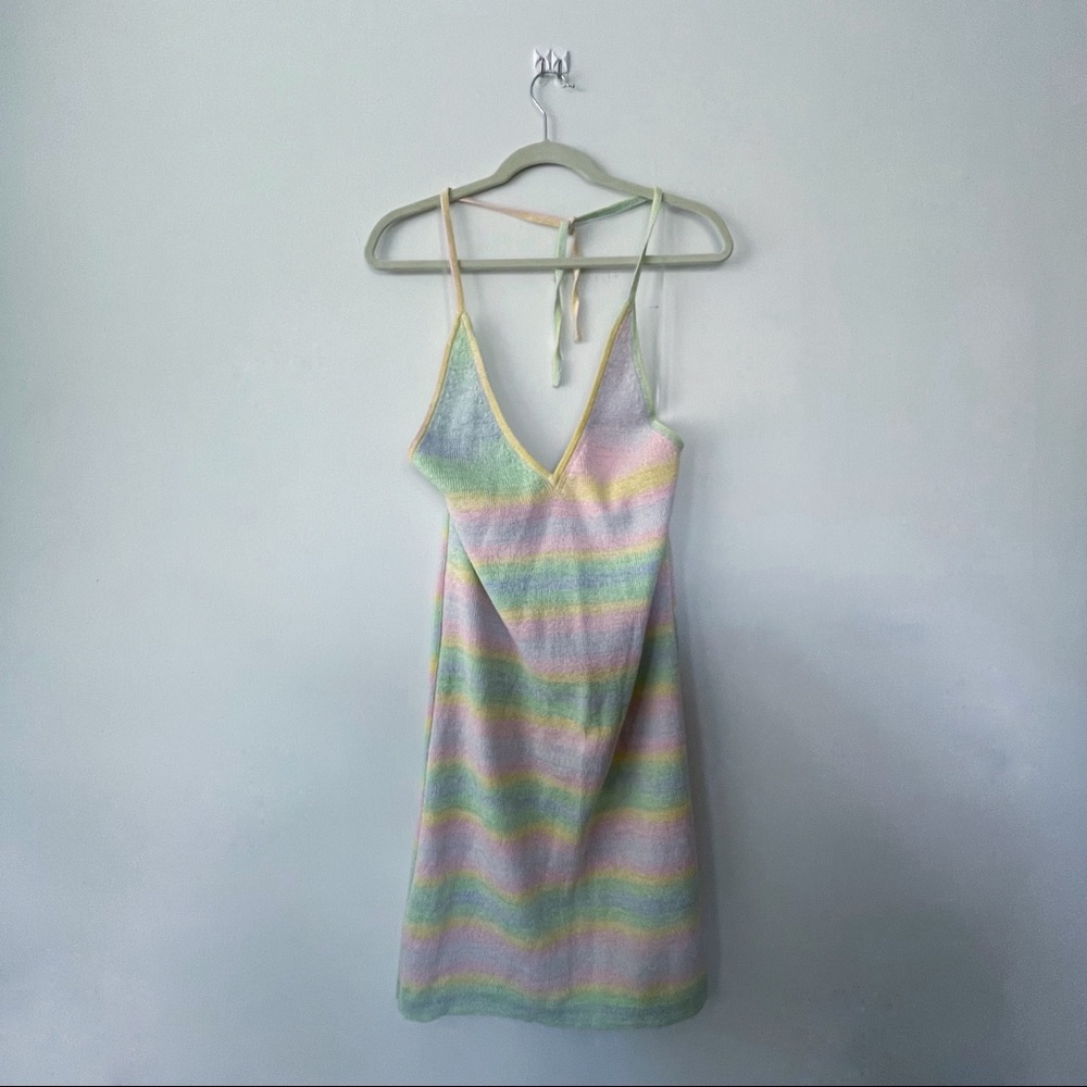 🪐Wild Fable Pastel Rainbow Halter Dress in xxl🪐